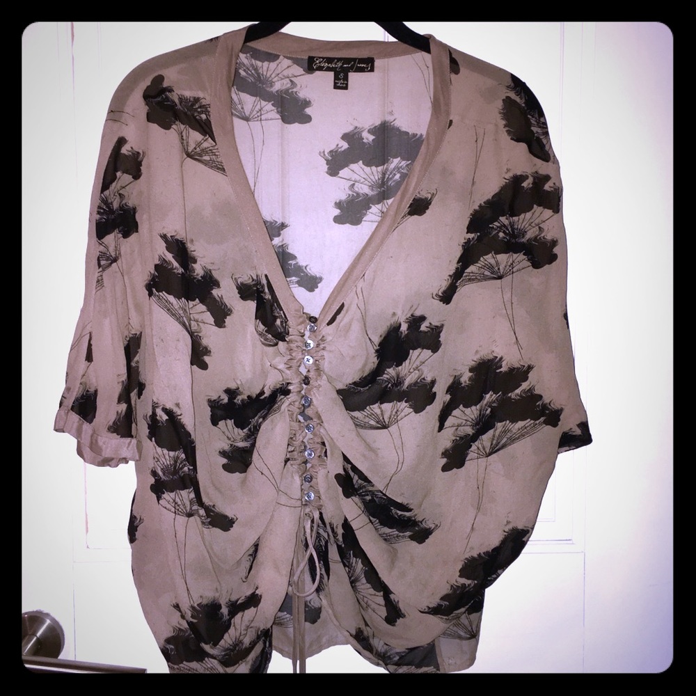 Elizabeth and James 100% Silk Gather Top